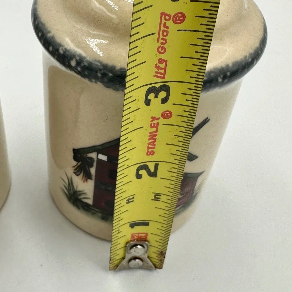 Stoneware Birdhouse Salt Pepper Shakers Set Pottery Country‎ Farmhouse Decor
